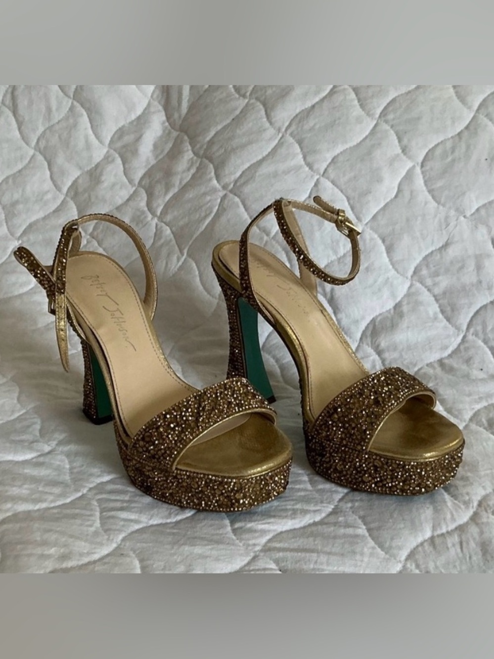 Betsy Johnson | Beth Gold Rhinestone Platform Heels